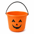 Secchiello rotondo 25 cm in plastica arancione con manico e motivo zucca