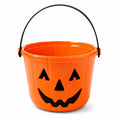 Secchiello portadolci 18 cm in plastica arancione con manico in metallo e motivo zucca