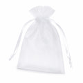 Sacchetto regalo in organza 10 x 15 cm bianco con chiusura a coulisse
