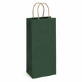 Sacchetto regalo 12 x 9 x 36 cm in carta verde scuro con manici ritorti per bottiglie