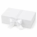Scatola regalo 30 cm 23 cm 9 cm in cartone bianco con nastro decorativo e coperchio