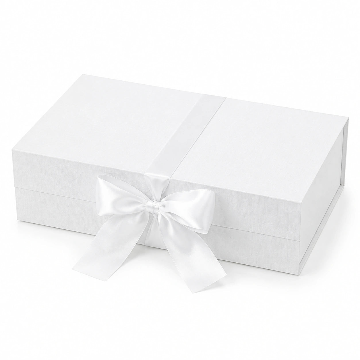Scatola regalo 30 cm 23 cm 9 cm in cartone bianco con nastro decorativo e coperchio