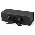 Scatola regalo 30 x 20 x 12 cm in cartone nero con nastro decorativo stile elegante